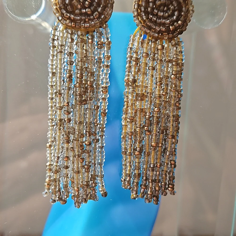 J. Crew Beaded Tassel Earrings